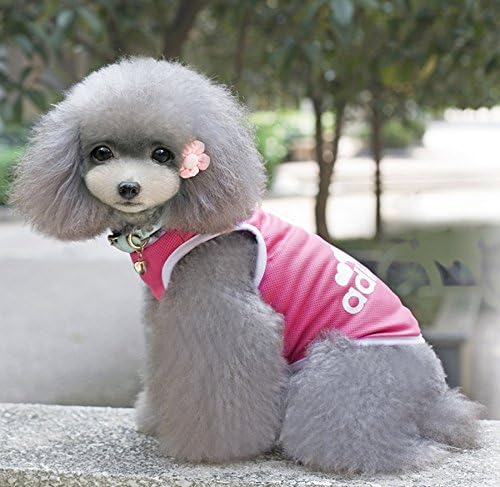 Pet Dog Vest Costumes Fashion Cooling Dog Clothes Cotton Shirt Playsuit Sportwear Clothing for Dogs (Pink, S)