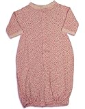 Baby Steps - Newborn Girls Long Sleeve Rose Convertible Gown, Pink, Green (Size X-Small)