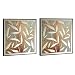 Head West Bamboo Silhouette Art Glass Mirror, 12-Inch by 12-Inch, Set of 2