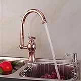 Tophome キッチン蛇口　台所蛇口 冷熱混合水栓 キッチン用 シングルレバー 泡沫 混合水栓 水道 蛇口 シンク や 洗面台 水栓金具 ローズゴールデン