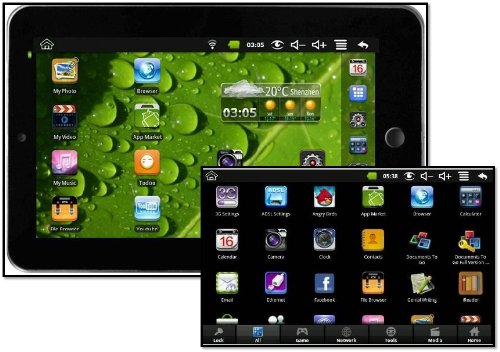 MID M009S 800MHz 256MB 2GB 7 Touchscreen Tablet Android 2.2 w/Webcam, 3G Wireless & USB/Ethernet Adapter (Black)