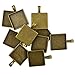Blank Square Bezel Tray Base for 20 mm Cabochon Necklace Pendant Pack Of 10