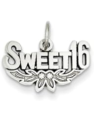 14k White Gold Sweet 16 Charm