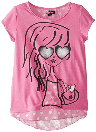 Dream Star Big Girls' Fashion Girl Screen with Applique and Printed Chiffon Hand