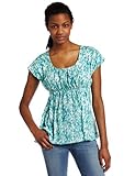 Calvin Klein Jeans Women's Printed Empire Waist Style Top, Cenote, Small Medium Calvin Klein Jeans Women's Printed Empire Waist Style Top, Cenote, Small Medium