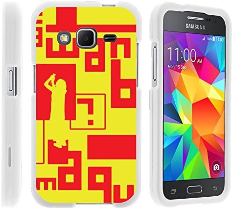 Core Prime, Stylish Personalized Protective Snap On Hard Case Phone Protector for Samsung Galaxy Core Prime G360 by MINITURTLE - Digital Yellow Red