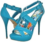 Anne Michelle Dynamite-79A Teal Women Platform Sandals