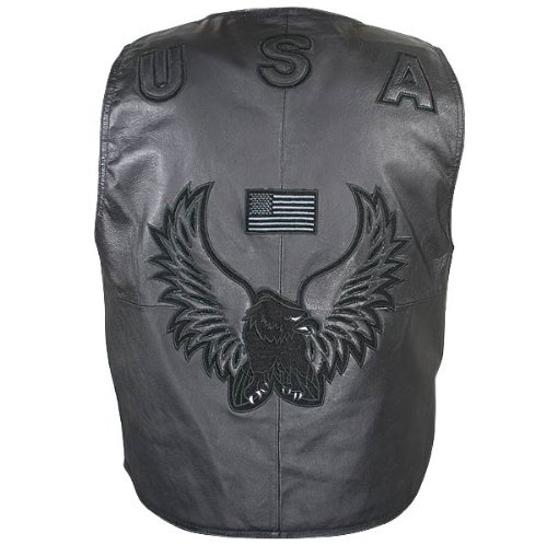 Men’s American Eagle USA Black Leather Vest