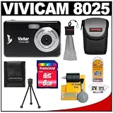 Cheap Vivitar ViviCam 8025 8.1 MP Digital Camera (Black) with 8GB SD Card + Case + Accessory Kit