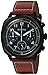 Bulova Men's 'Classic' Quartz Stainless Steel and Leather Watch, Color:Brown (Model: 98B245)