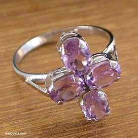 Amethyst ring, 'Mughal Princess' 8.5 (US Ring Size) by NOVICA
