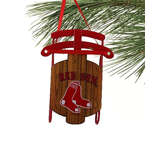 Boston Red Sox Official MLB 3.5 inch Metal Sled Christmas Ornament Boston Red Sox Official MLB 3.5 inch Metal Sled Christmas Ornament