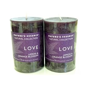 2pcs Set Aromatherapy Candles w natural Essential Oils,2 x3 (6 oz),Lemon and Orange... by 