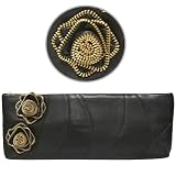 ALEXIS HUDSON Bloom Clutch in Black