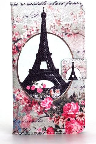 TheLovelyBird PU Leather Folio Stand Wallet Case / Cover for LG G2 + Stylus Pen + Screen Protector in Retail Packaging (Tower and Flower)