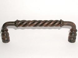 Top Knobs-Normandy Collection M669 Twisted Bar Handle in Patine Rouge