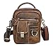 Men's Vintage Thick Cowhide Leather Travel Waist/chest Day Pack Cross Body Fanny Bag