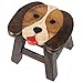 Puppy Dog Design Hand Carved Acacia Hardwood Decorative Short Stool