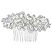 EVER FAITH® Bridal Flower Cream Simulated Pearl Clear Austrian Crystal Hair Comb