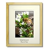 IMAGE OF Set of 3 - 5x7 Natural Light Wood Frames and Glass with Double Antique White/ Antique White Mats for 3.5x5.