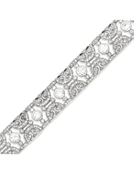 Sterling Silver Vintage Style CZ Bracelet - 7 Inch