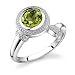 1.50 Carats Round Genuine Peridot Sterling Silver Ring