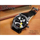 送料無料 売れ筋 Disney ディズニー ミッキー 生誕80周年記念 ジャンピング チェッカー 腕時計 ブラック スワロフスキー 本牛革【お買い得品】【セール】【バーゲン】【クリアランス】【世界限定数生産】