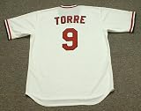 JOE TORRE St. Louis Cardinals 1974 Majestic Cooperstown Throwback Home Baseball Jersey, MEDIUM