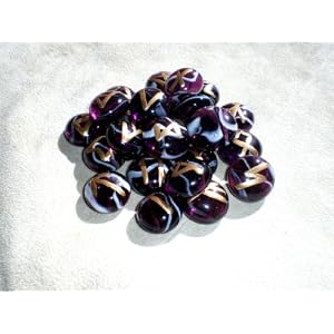 Magic of the Purple Amethyst Swirl Rune Stone Set