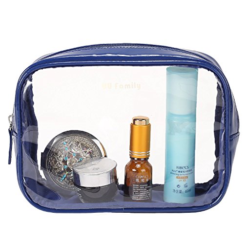 UU Family Toiletry Bag Makeup Pouch Cosmetic Bag Travel Packing Organizer (Blue ink