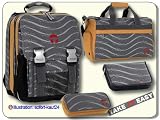 Eigenschaften Take it Easy / Thorka GmbH / Take it Easy Schulrucksack Set 4 tlg Wawe Grau/Orange / 28003.358-4 tlg.