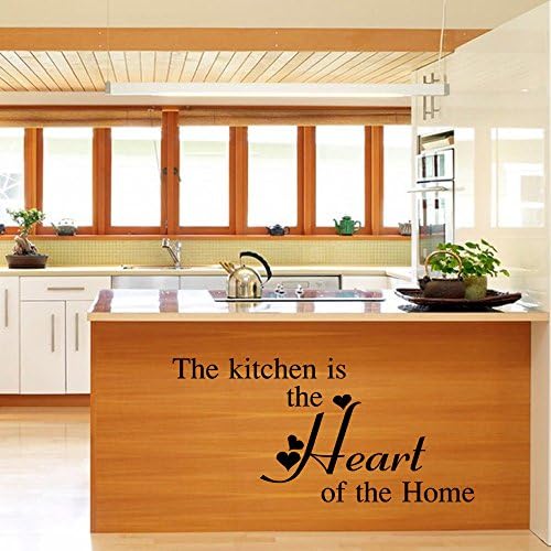 LayaStore DIY Wall Quote Decor Art Decal Sticker Removable - Kitchen is The Heart of The Home (Model:1401)