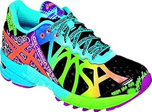 ASICS Women's Gel-Noosa Tri 9 Running Shoe,Black/Neon Coral/Green,8 M US