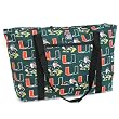 University of Miami Tote Bag Deluxe UM Logo with COTTON FABRIC Surface and WATERPROOF LINING