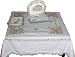 Square Table Linens and Napkins Cotton Embroidered 48 x 48 inches