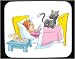 Decorated Mouse Pad with man, body, sick, individuals, individual, humans, person, human, persons, cat, people, pet, bed