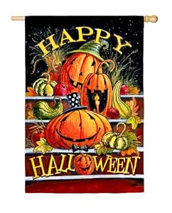 Garden Flag Happy Halloween Steps