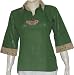 Lady Shirts Long Sleeve Cotton Top Blouse Block Print Hand Embroidery Size M (tsht071)