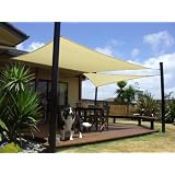 Square 18x18 ft Sun Sail Shade Cover - Tan