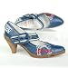 s.OLIVER Damen Pumps, verstellbare Schließe, Logostickerei, navy blau antic
