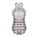Blooming Jelly Women's Tropical Tribal Print One Piece Swimsuit Bathing Suit
