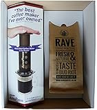 Aerobie AeroPress Coffee Maker & 250 g Rave Coffee Signature Blend Ground Coffee Gift Box