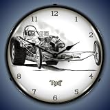 Rail Vintage Dragster Lighted Wall Clock