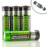 8-Pack Long-Lasting 2200mAh HYBRID AA Ni-MH Rechargeable Batteries w/ Latest Hybrid Technology