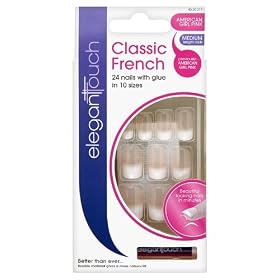Elegant Touch Classic French Artificial Nails American Girl Pink