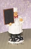 French Bistro Fat Chef With Menu Board
