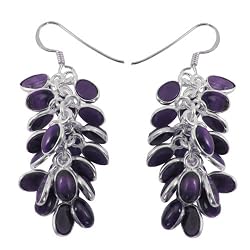 Dangle-earrings Silver Amethyst Jewelry 1.75 Inches