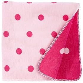 David Fussenegger Polka Dots Baby Blanket - Pink/Hot Pink