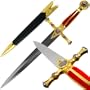 Trademark Gold and Red Masonic Dagger with Scabbard, 21.125-Inches