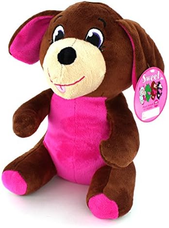Girls Brown Plush Puppy Dog with Slippers Gift Set